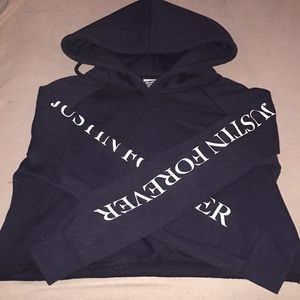 Justin Beiber Purpose Tour cropped hoodie Sz small